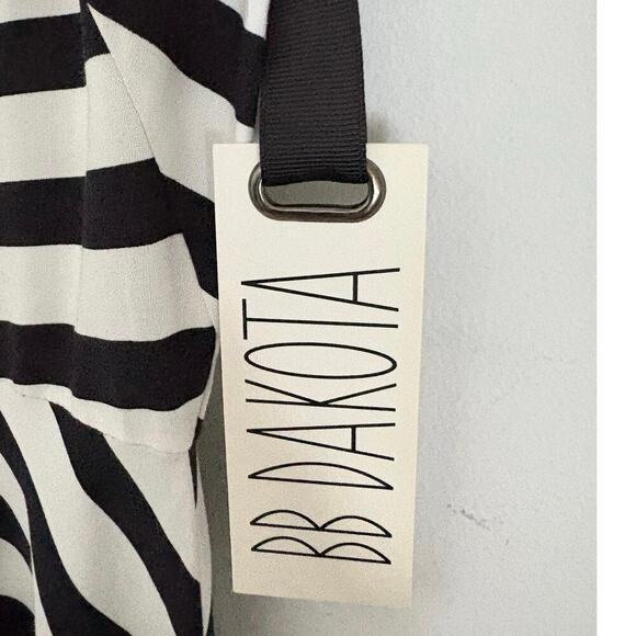 BB Dakota Zamora Black and White Striped Dress Women’s Size 10 Office - Picture 8 of 11